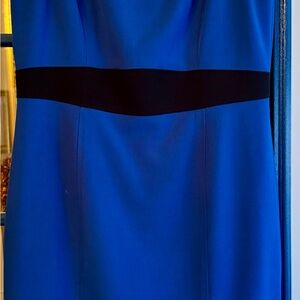 Kasper Sleeveless Blue and Black Dress
